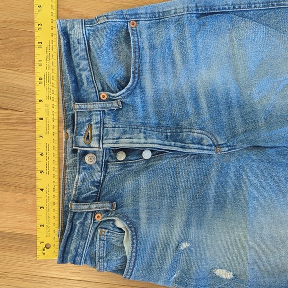 High Waist Lucky Brand Blue Jeans Distressed - Picture 3 of 6